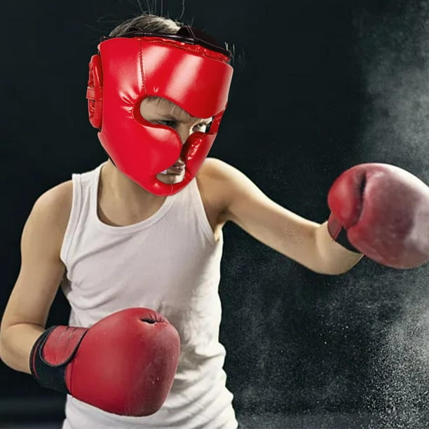 Casco de boxeo Protección de mejillas Casco ligero de lucha Mma Sparring  Color Azul L Cola Casco de boxeo