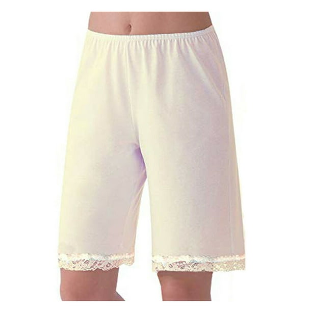 Pantalones cortos con ribete de encaje para mujer, Shorts