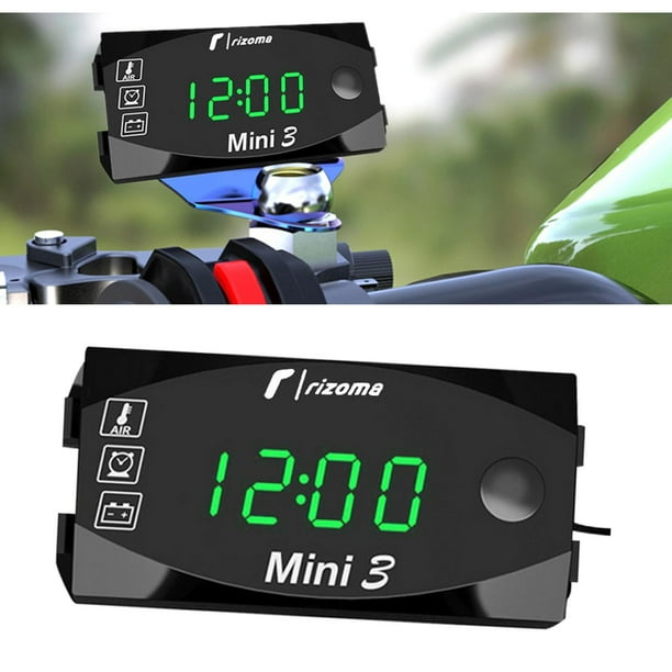 Coche LCD Fecha digital Termómetro Temperatura Voltaje Medidor Monitor  Verde perfke Reloj del termómetro del coche