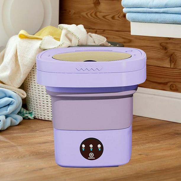 Mini lavadora plegable, lavadora pequeña compacta, lavadora plegable de  alta potencia, Mini lavadora de ropa portátil para lavandería de viaje Tapa  transparente violeta 9L Sunnimix Lavadora portátil