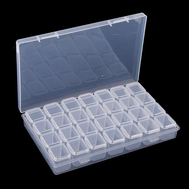 Caja organizadora de cuentas, con tapa, doble capa de plástico transparente  de piel de serpiente caja contenedor para organizador de cuentas