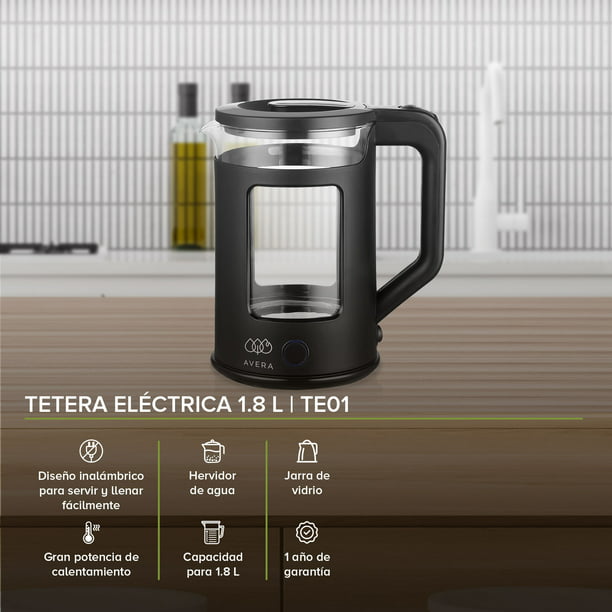Hervidor De Agua Electrico 1.7L Tetera Electrica Para Cafe Tea Calentador  Kettle