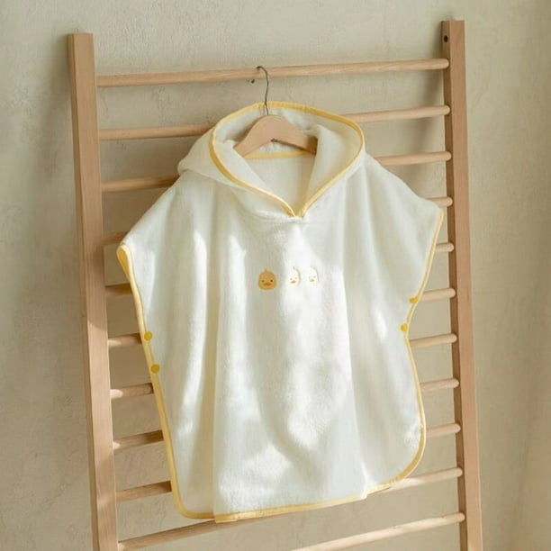 Albornoz con capucha para bebé recién nacido, toalla de algodón 100% con  botones, bata de baño con dibujos animados, manta para bebé