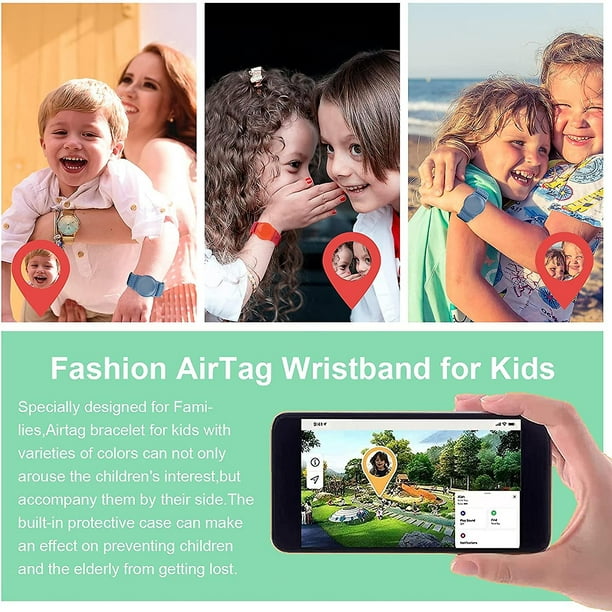 Pulsera para Airtag para niños, pulsera GPS para niños, compatible con  Apple Air Tag, correa de reloj de nailon, accesorios para niños pequeños y