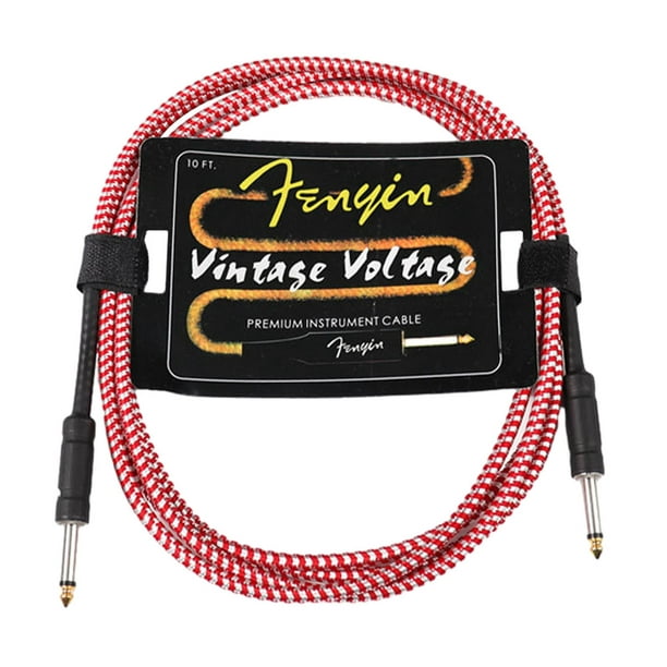 Cable eléctrico de tela alambre tejido rojo vintage