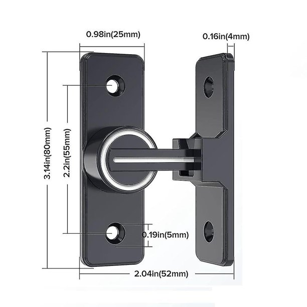 Herrajes para cerradura de puerta corrediza de granero, pestillos de puerta  resistentes de 90 grados, cerradura de seguridad para puerta, cerradura de