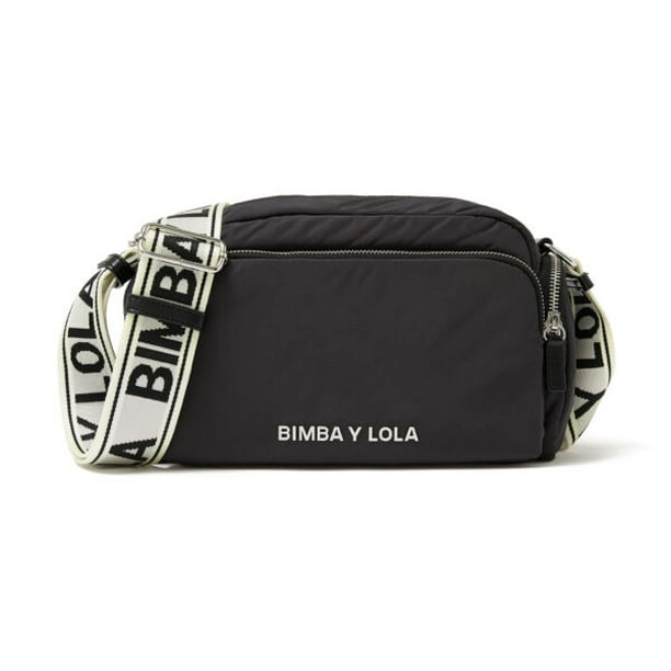 Bolsa Bandolera Bimba y Lola Logo Plata Negro