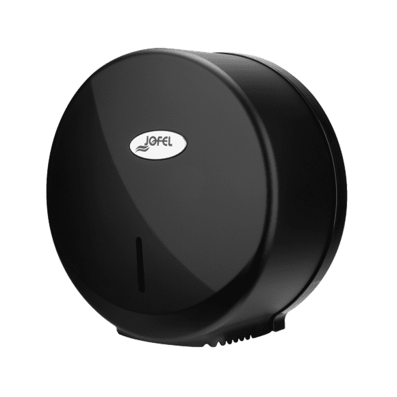 jofel despachador de papel higiénico jumbo de plástico abs futura negro mate para rollo de 500m alta resistencia