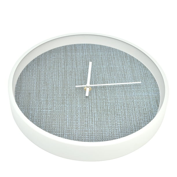 Reloj de pared redondo de aluminio decorativo moderno para sala de estar,  cocina, comedor, plata
