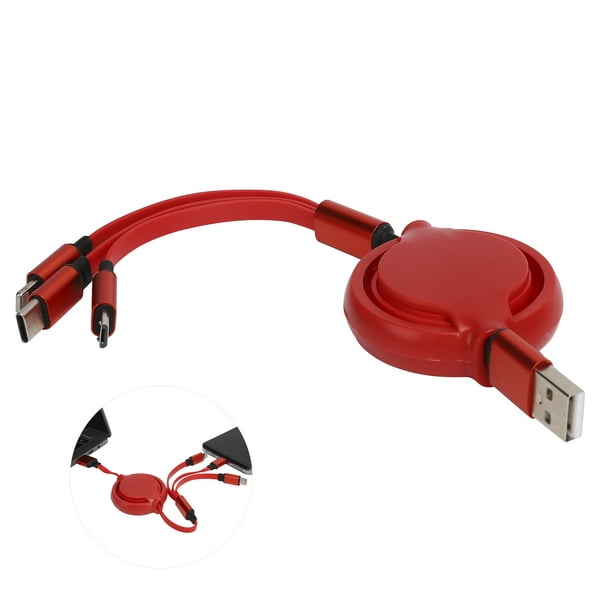 Cable de carga USB 3 en 1 Línea de cargador múltiple Tipo C Micro