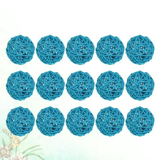 DomeStar 24 bolas decorativas azules para centro de mesa, bolas de ratán de  2 pulgadas, bolas de mimbre, esferas decorativas de orbes de rama, relleno