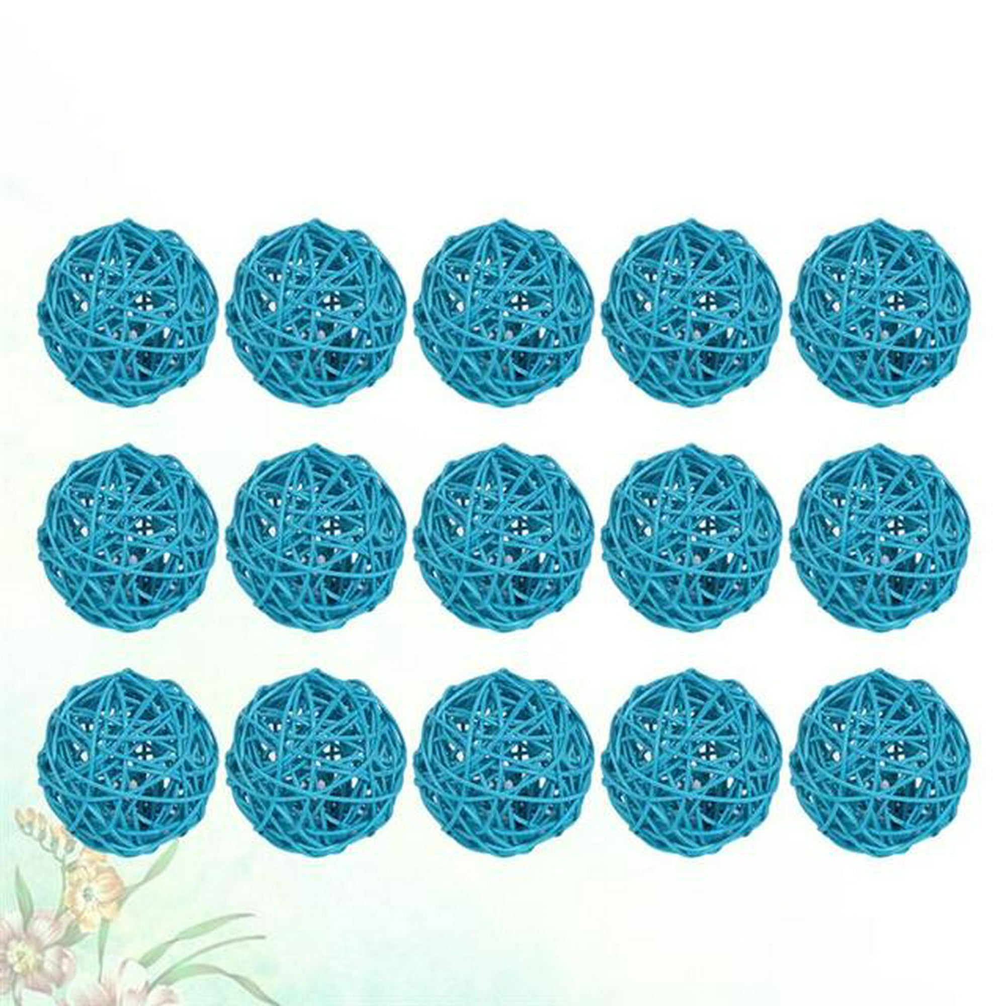 Blue Donuts Bolas decorativas para cuencos, bolas decorativas para rellenos  de cuencos de centro de mesa, bolas de mimbre de ratán surtidas, bolas de