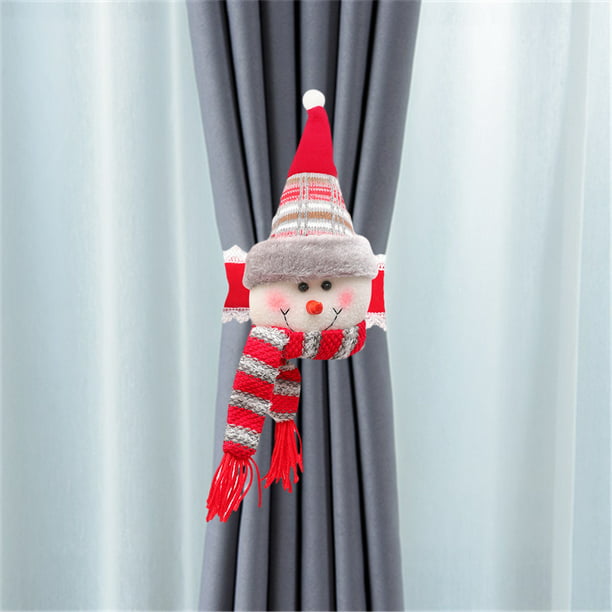 Skrzat navideño para cortinas, adorno con velcro, decoración para visillos.