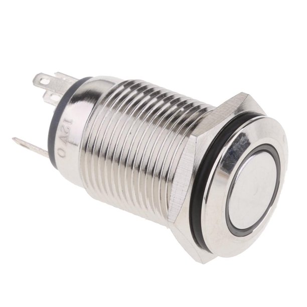 Interruptor Pulsador Momentáneo 12V 2A 12mm LED Blanco para Coche