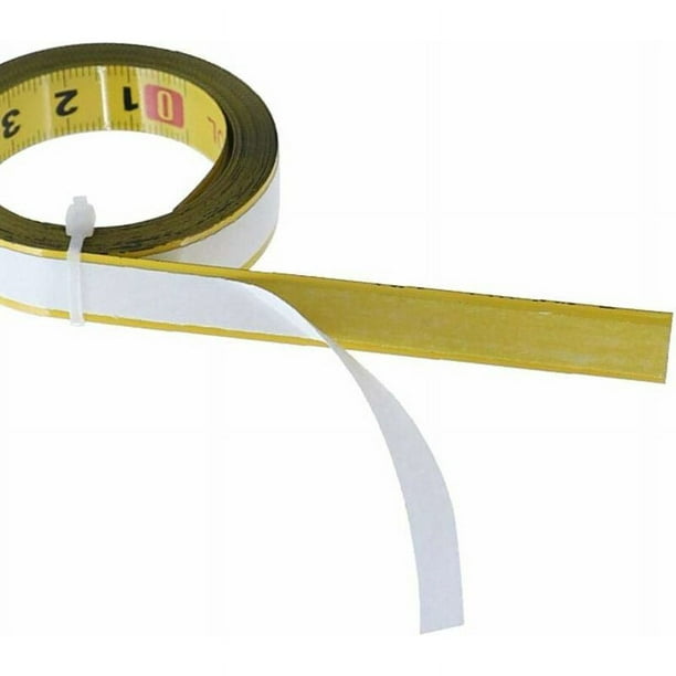 Meichoon Cinta métrica autoadhesiva de acero adhesivo de 1/2 x 16 pies,  16.4 ft de lectura izquierda-derecha DC713