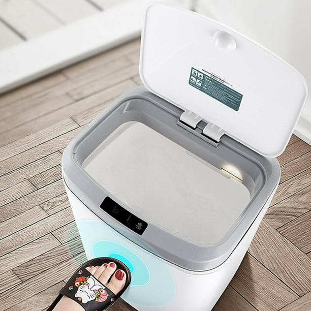 Cubo de basura inteligente con Sensor automático para cocina, papelera de  baño con tapa, resistente al agua, 13/16L