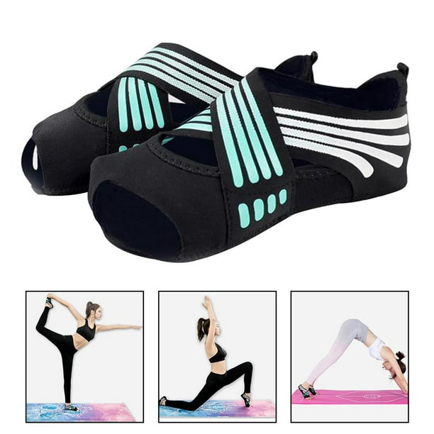 2x Zapatos de Yoga Antideslizantes para Mujer, Calcetines de Agarre para  Pilates, Lavado a Máquina Flexible - Salvador Calcetines de entrenamiento  de baile