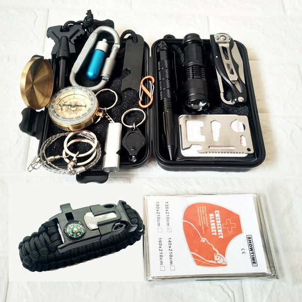Kit de Supervivencia,Equipo de Emergencia,Kit Supervivencia Apagon de  Emergencia,Multifuncional Equipo de Botiquín Primeros Auxilios  profecional,para