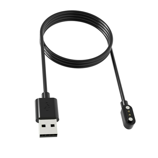  Cargador de reloj de pulsera, 1 unidad, cable de carga USB  portátil de goma TPE suave, adaptador de cargador USB para pulsera  inteligente de 4 3.3 ft/3.28 pies, color negro