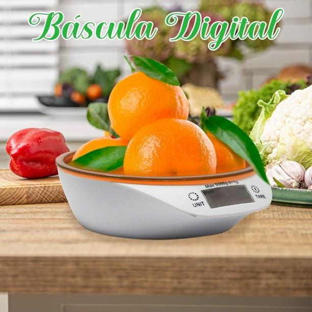 Bascula Alimentos Tazon Digital Gramera Cocina 1 Gr A 5 Kg Nubisuave 10941