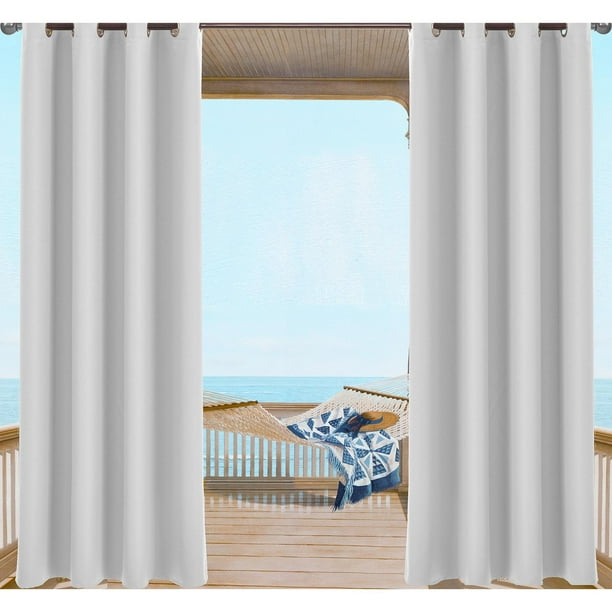 Cortina de pérgola - Juego de 2 cortinas para exteriores con bloque de luz  opaco aislado, impermeable, para decoración interior/exterior, con ojales  para jardín, ancho 132 x alto 213 cm, gris ShuxiuWang