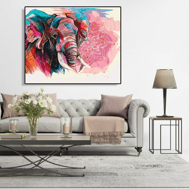 Cuadros Decorativos Kit de pintura por números lienzo de elefante de Color  DIY cuadro de arte al óleo para decoración del hogar JShteea Nuevos  Originales
