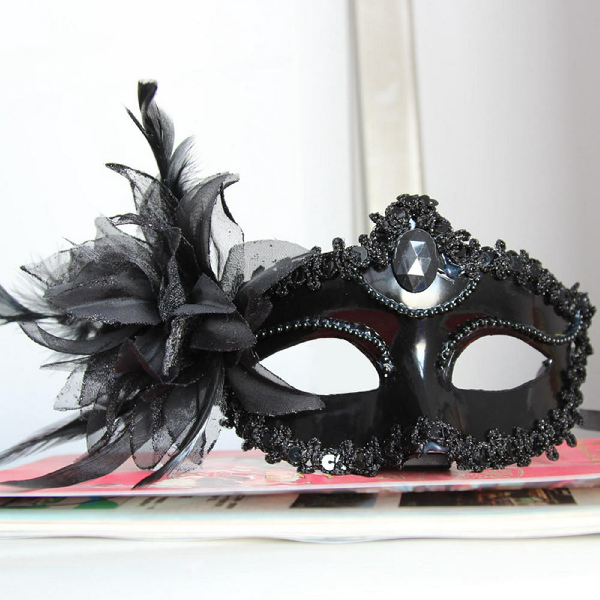 Máscara de lobo de Halloween, máscara de media cara de hombre lobo, máscara  de animal para mascarada, máscara de Halloween y cosplay (negro dorado