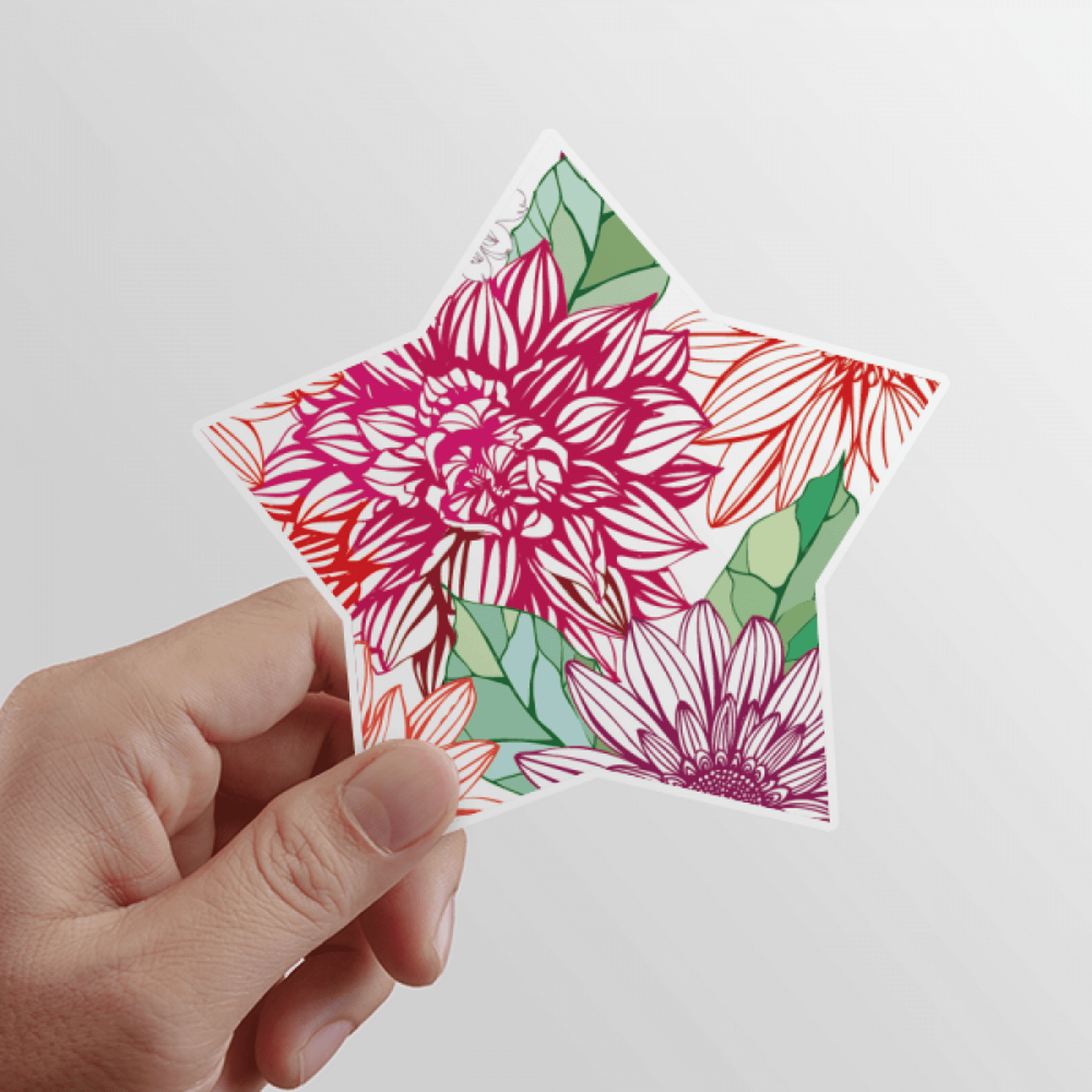 Decoracion flor planta pompon color Estrella calcomanías impermeables