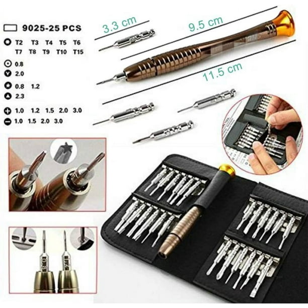 Juego de puntas de destornillador Torx de precisión 25 en 1, herramientas  de mano, Kit de destornilladores, juego de destornilladores para teléfonos  móviles Xiaomi, herramientas de reparación