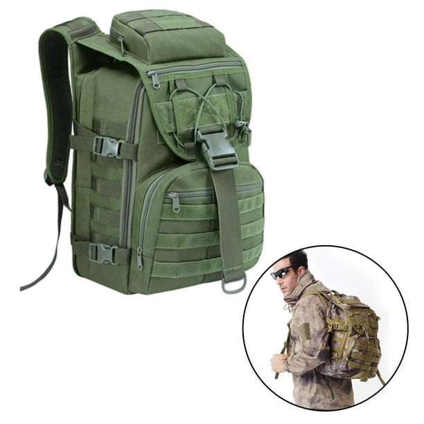Mochila táctica de 25L para senderismo, mochila militar al aire libre,  bolsa Molle, mochila EDC mochila de motocicleta para acampar, Verde,  Mochilas