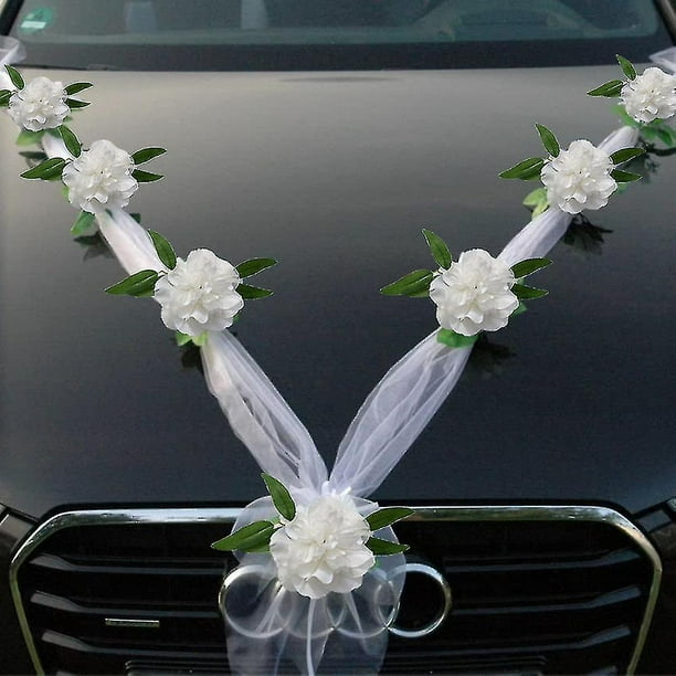 Velos de flores delanteros para boda, decoración de flotador de cola de  techo, moños románticos para novia, coche, boda, manija de puerta de  motocicleta - AliExpress