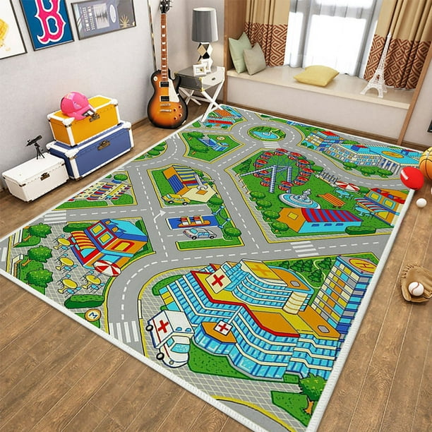 Alfombras grandes de 2 x 3 pies, diseño de azulejos grises con palabras  positivas, alfombra de piso para niños y niños, alfombra positiva para  vivir