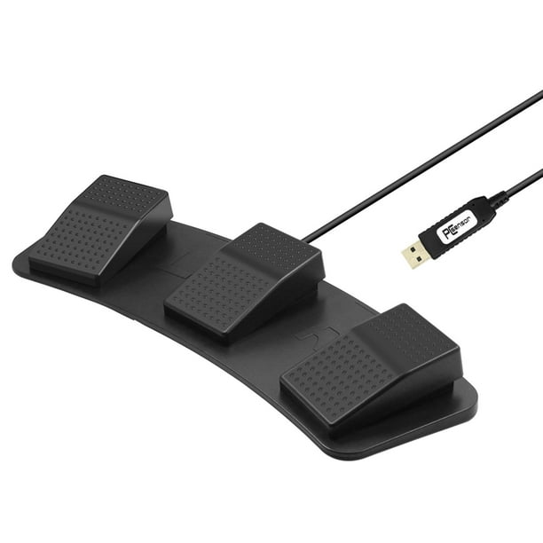 Interruptor de pie de triple acción USB para PC (negro)