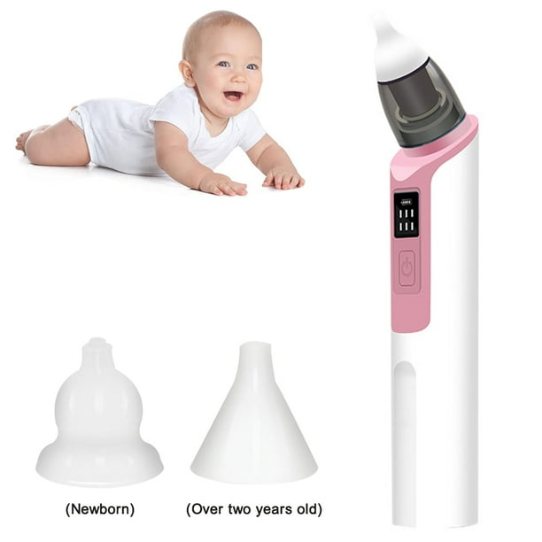 Aspirador nasal para bebé: Aspirador eléctrico de nariz para bebés pequeños  - Limpiador automático de nariz de 5 niveles con 3 puntas de silicona