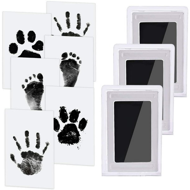 Kit de huellas y manos para bebé recién nacido, almohadillas de tinta,  marco de fotos, Impresión de manos, accesorios de recuerdo para niños  pequeños