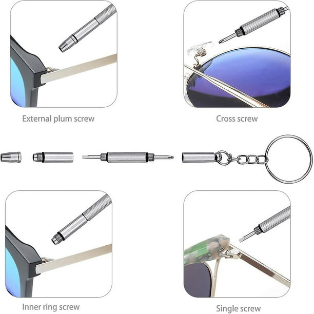 Surtido de tornillos de nariz para gafas, herramientas de reparación, Kit  de pinzas, surtido de tuercas, destornillador