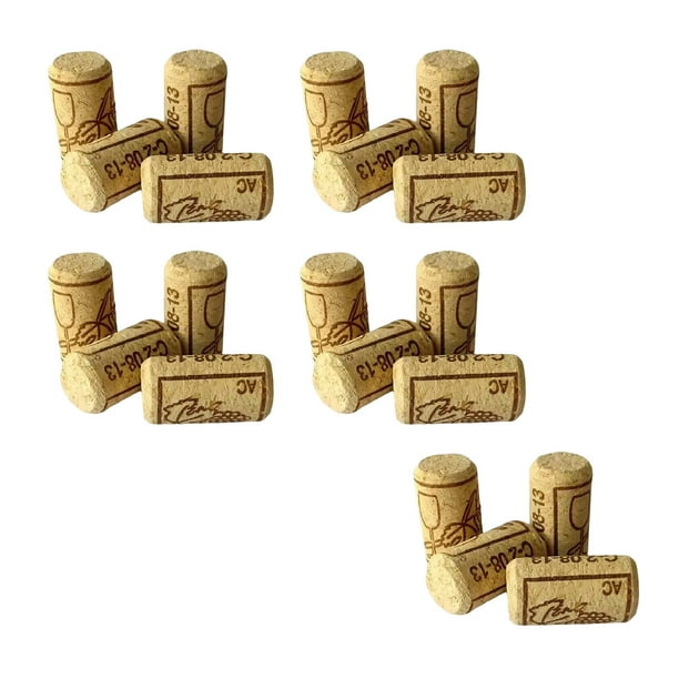 20 piezas corchos de madera para botellas de vino, tapón de