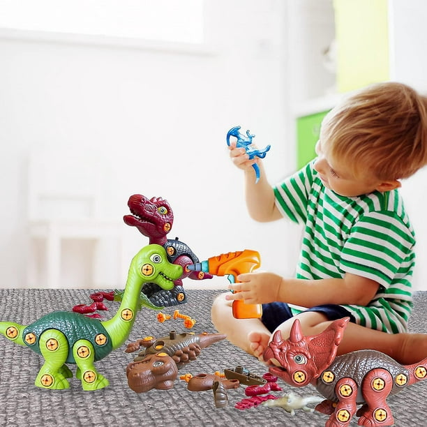 Juguetes de dinosaurio para niños de 3, 4, 5, 6, 7 años, juguetes para  llevar a cabo con taladro eléctrico para niños, juguetes educativos de  construcción STEM, regalo ideal de cumpleaños de