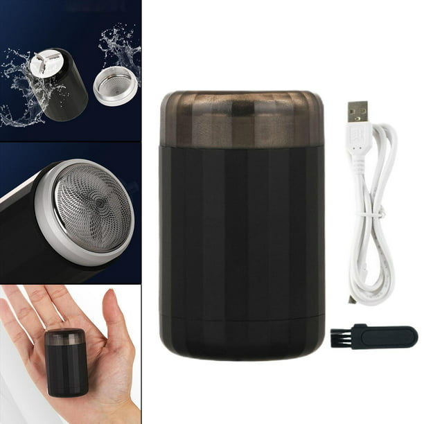 Mini afeitadora eléctrica portátil de viaje, tamaño de bolsillo, lavable,  recargable por USB, afeitadora giratoria pequeña inalámbrica y compacta