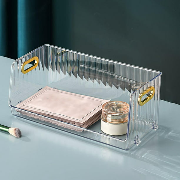 Caja de almacenaje para brochas de maquillaje transparente