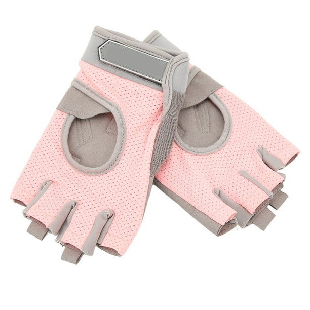  Rnwen Guantes de fitness para mujer, guantes de entrenamiento  cruzado, guantes de levantamiento de pesas sin dedos, guantes de yoga,  guantes de color rosa y negro (color: rosa, talla: M) 