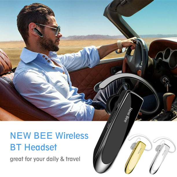NUEVO BEE Single Wireless Bluetooth Auricular Auricular Micrófono con  cancelación de ruido New Bee