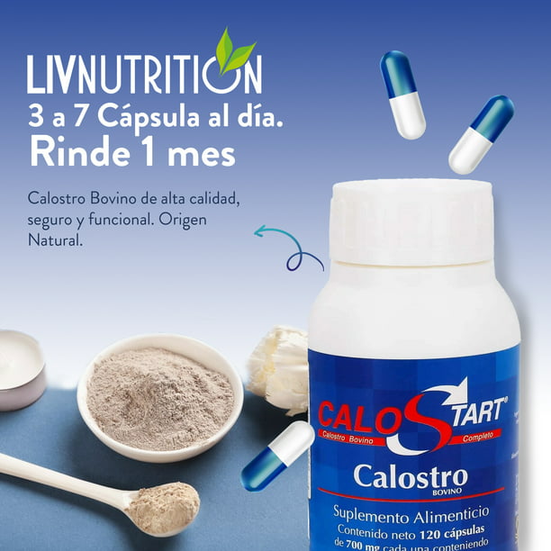 CALOSTART 120 CAPSULAS LIV NUTRITION FRASCO CALOSTRO BOVINO.