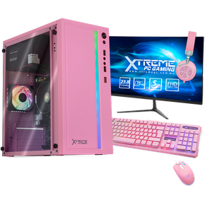 Xtreme PC Gamer AMD Radeon Vega Renoir Ryzen 5 5600G 8GB SSD 250GB Monitor 23.8 WIFI Pink rosa Xtreme PC Gaming XTPCR58GBRENOIRMP