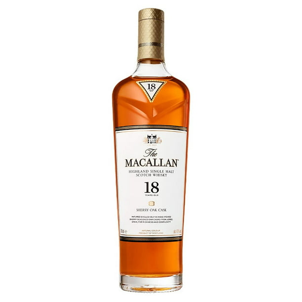 Pack de 2 Whisky The Macallan Single Malt 18 Años Sherry Oak 700 ml The  Macallan Single Malt 18 Años Sherry Oak