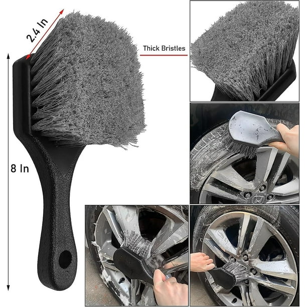 Cepillo de microfibra para limpieza de ruedas de coche, cepillo para limpiar  llantas, cepillo para lavar neumáticos, lavado de coches (azul) Rojo Verde