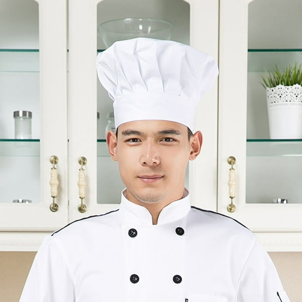  UTUT - Sombrero de chef ajustable, elástico, profesional,  elástico, para panadero, cocina, chef para hombres y adultos, Negro - :  Ropa, Zapatos y Joyería