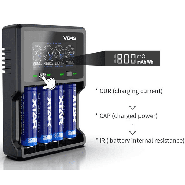 Cargador de batería 18650 de 10 bahías universal para baterías recargables  de iones de litio de 3.7 V 26650 14500 16340 18500 10440 18350 17670 18650