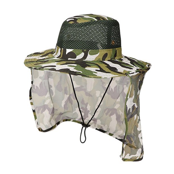 Sombrero de protección solar Sombrero de pesca con solapa para el cuello  Gorras para el sol Sombrero de malla ajustable Sombreros Transpirable E