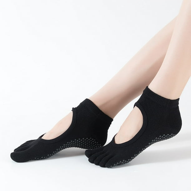 3 pares de calcetines de yoga para mujer con empuñaduras, calcetines cinco dedos para pilates, barra, fitness ZefeiWu | Walmart en línea